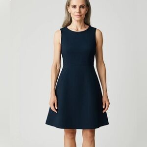 French Connection Black A-Line Midi Dress
